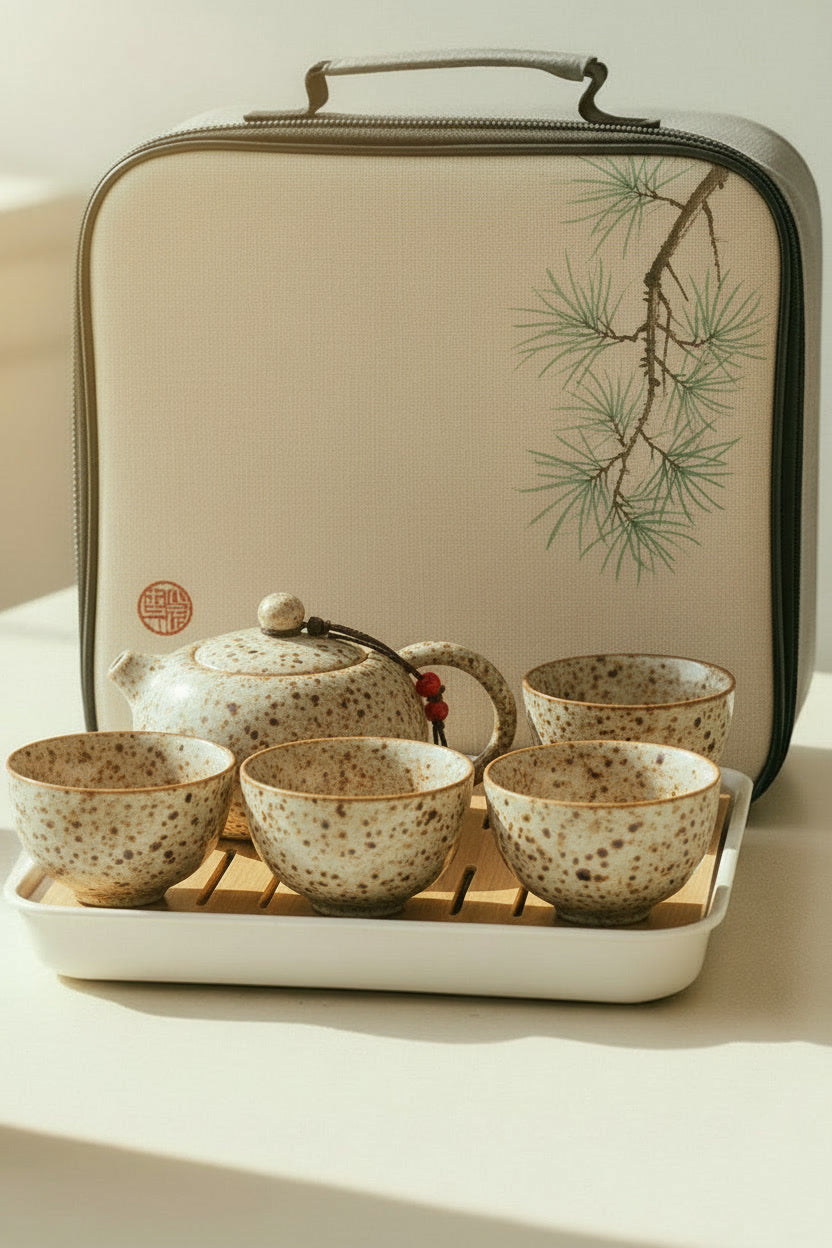 With Travelling Bag 4 Cups Chinese Kung Fu Tea Set Travel Set Ceramic Portable Teapot Porcelain Teaset Gaiwan Tea Cups Tea Tool