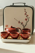 With Travelling Bag 4 Cups Chinese Kung Fu Tea Set Travel Set Ceramic Portable Teapot Porcelain Teaset Gaiwan Tea Cups Tea Tool