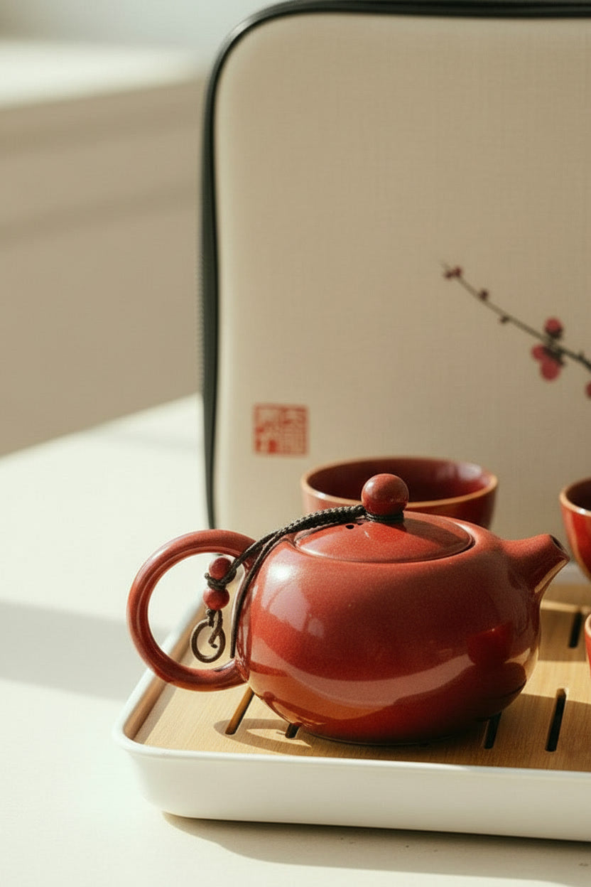 With Travelling Bag 4 Cups Chinese Kung Fu Tea Set Travel Set Ceramic Portable Teapot Porcelain Teaset Gaiwan Tea Cups Tea Tool
